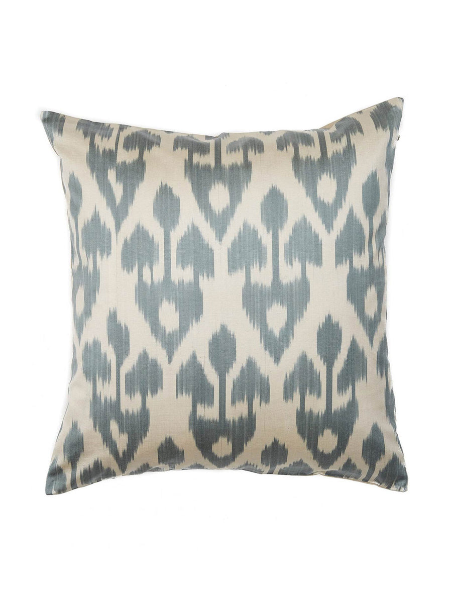 Emily Silk Ikat Cushion Duck Egg