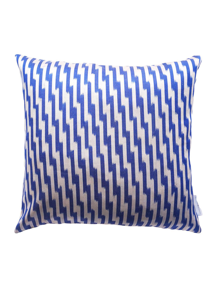 Matilda Silk Ikat Cushion Cobalt