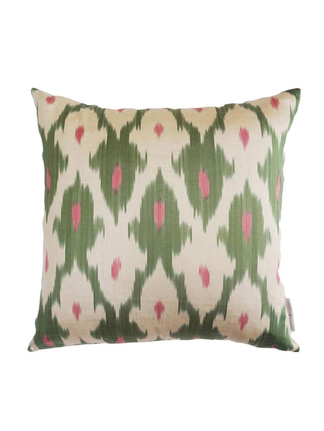 Nina Silk Ikat Cushion Grass